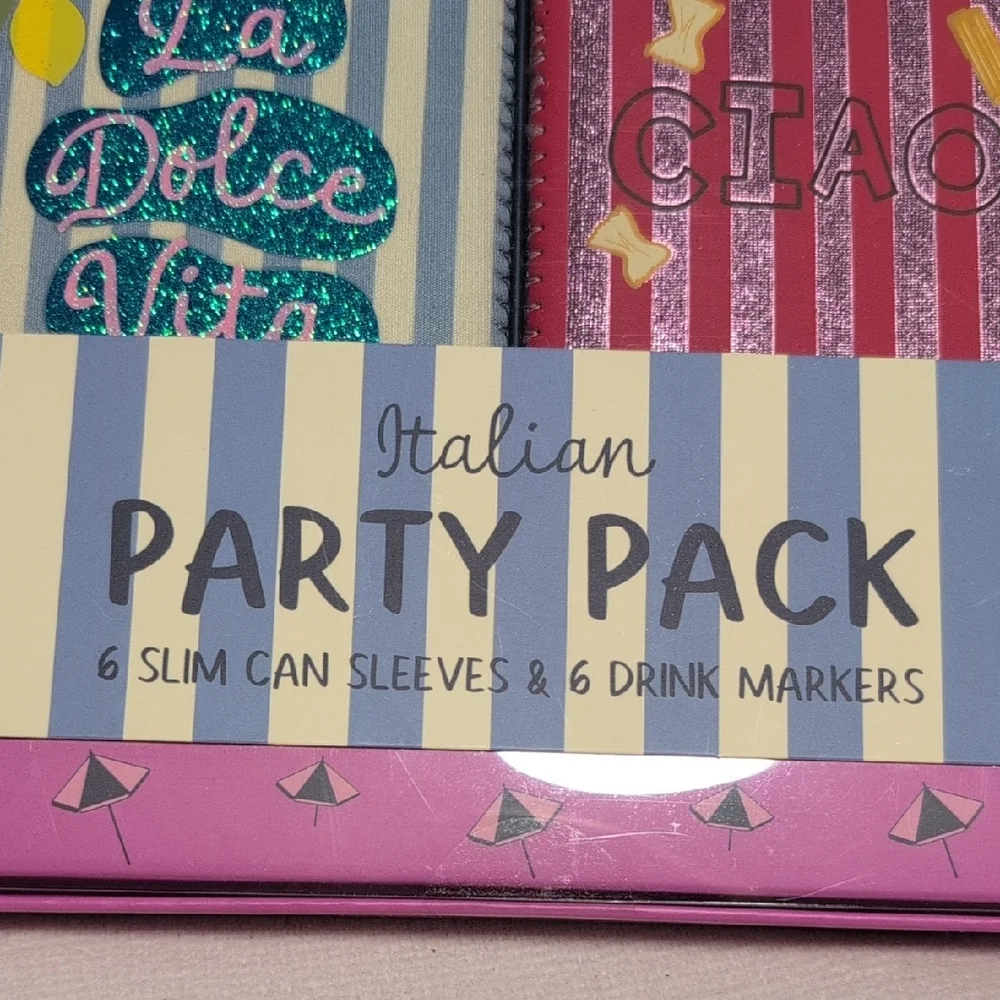 Italian Party Pack - Slim Can Sleeves & Drink Markers
